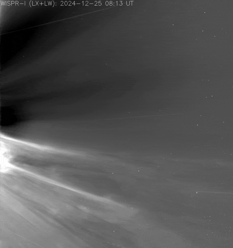Animated gif showing waves of plasma moving from the sun
